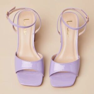 🪻Lulus Lilac Patent Ankle Strap High Heel Sandals
